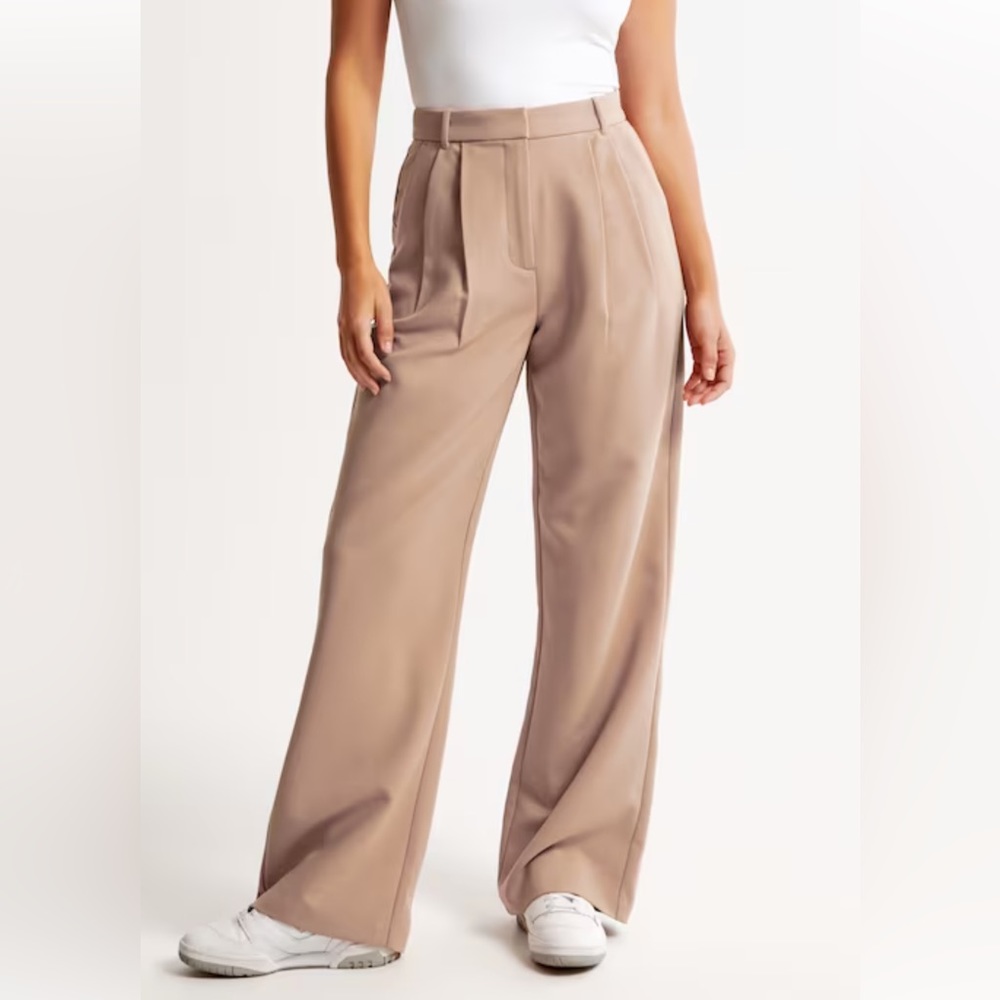 Abercrombie & Fitch Tan Wide-Leg Pants